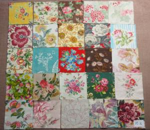 LOT DE 25 COUPONS DE TISSUS ANCIENS POUR PATCHWORK