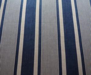  TOILE A MATELAS ANCIENNE RAYEE BLEUE, bleu patiné, 19 ème