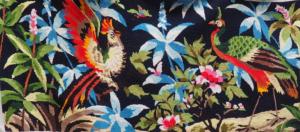 Très grand canevas ancien, oiseaux, canevas fini , tapisserie