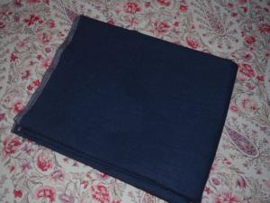  Tissu ancien pour vêtements , bleu foncé , origine atelier de blouses, popeline