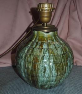 Gros pied de lampe , vase ancien art déco signé Elgé